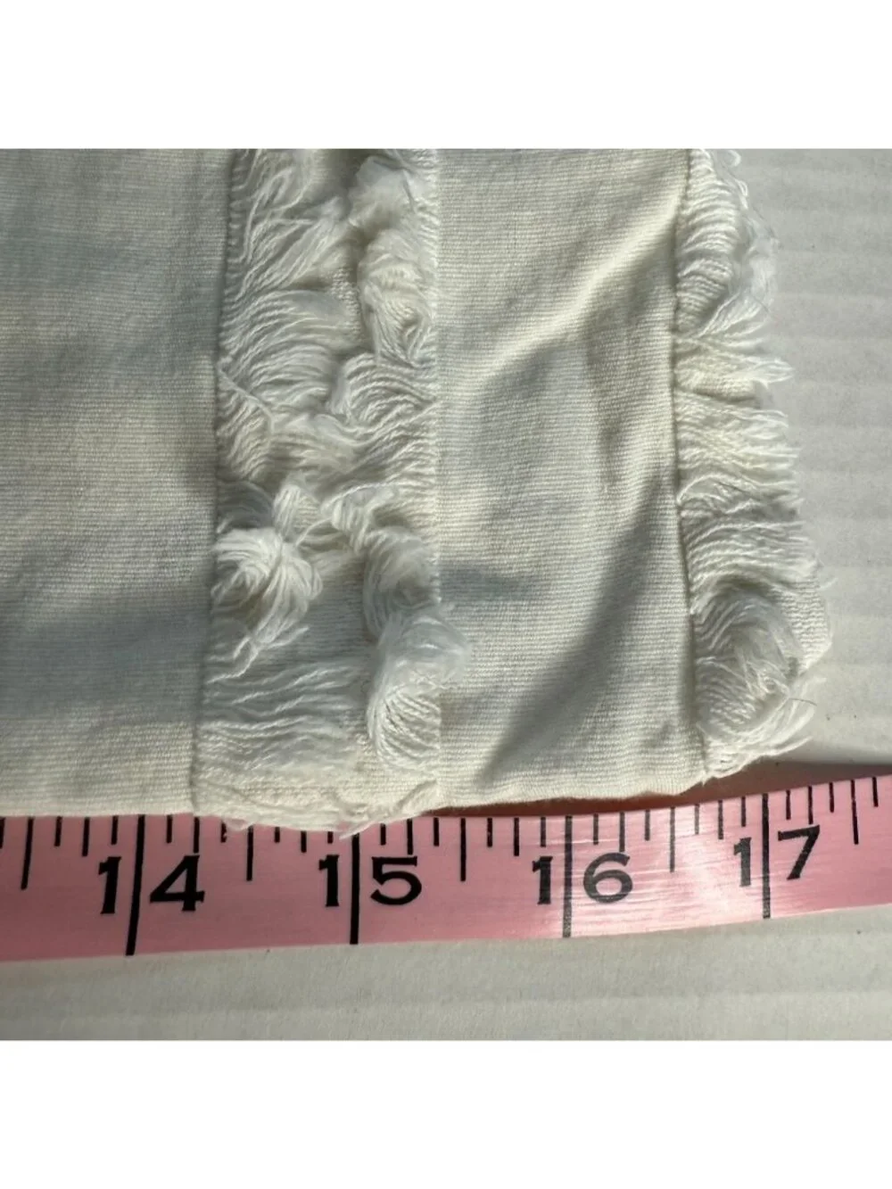 Textured White Cotton Linen NWOT Two-Pack Pillow Cover 18x18 — Fringed Boho